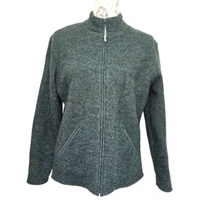 Talbots Green Cardigan with Full-Zip Design and Soft Texture